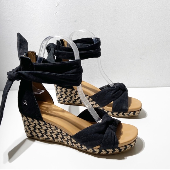 UGG Shoes - New Ugg Yarrow Espadrille Wedge Sandal in Black size 6